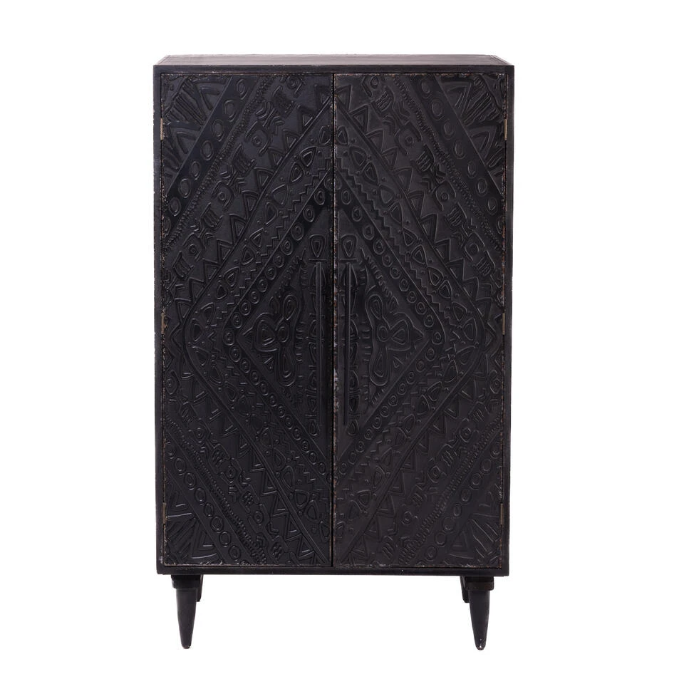 Rootsmann Opbergkast Zwart - Hout Ibiza Stijl - Hout 3 Rootsmann Opbergkast Zwart - Hout Ibiza Stijl - Hout