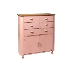Rootsmann Ladekast Roze - Opbergkast Metaal & Hout - Metaal -RoomStyle Verkoopwinkel 1000084434 0102