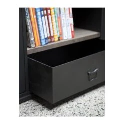 Rootsmann Industriële Boekenkast - Zwart Metaal & Mangohout - Metaal -RoomStyle Verkoopwinkel 1000085174 0103