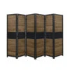 LW Collection Kamerscherm 6 Panelen Zwart Bruin 170X240CM - Paravent - Scheiding