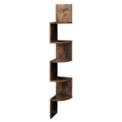 ACAZA Vintage Boekenplank Met 5 Niveaus - Vintage Bruin -RoomStyle Verkoopwinkel 1000086634 0102