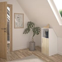 Diagone Kledingkast Under - Voor Onder De Trap Of Plafond - Wit/hout -RoomStyle Verkoopwinkel 1000089245 0104