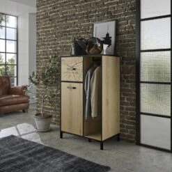 Diagone Kledingkast Armor - 2 Deuren - Incl. Stang - Zwart/eikenkleur 9 Diagone Kledingkast Armor - 2 Deuren - Incl. Stang - Zwart/eikenkleur -RoomStyle Verkoopwinkel 1000089246 0104