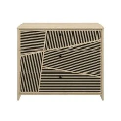 Diagone Ladekast Claustra - 3 Laden - Blond Eiken/donker Grijs