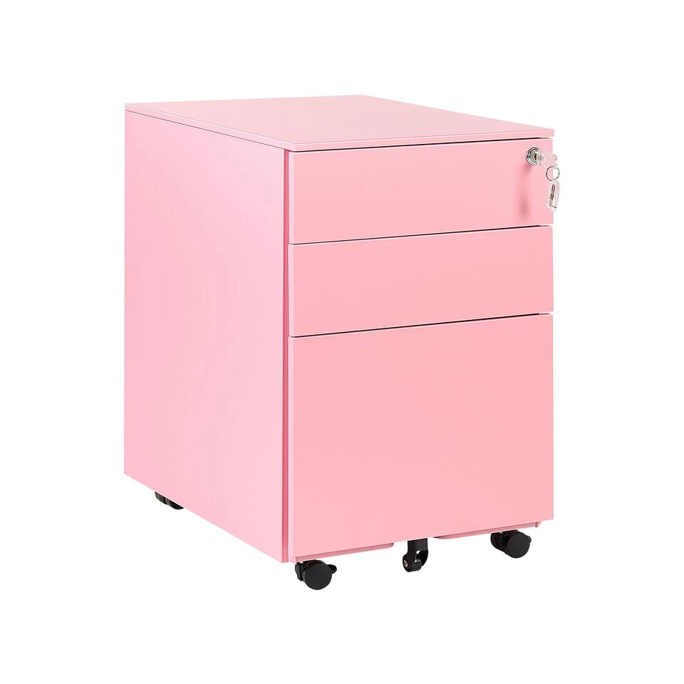 Beliani Kantoorkast CAMI - Roze Staal 3 Beliani Kantoorkast CAMI - Roze Staal