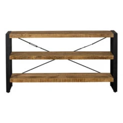 Boekenkast Minneapolis 120cm Laag - Mangohout - Bruin - Rechthoekig