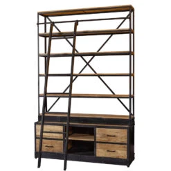 Boekenkast Lincoln 160 X 245cm - Mangohout - Bruin - Rechthoekig -RoomStyle Verkoopwinkel 1000090798 0103