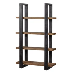 Boekenkast Durham 160cm - Mangohout - Bruin - Rechthoekig -RoomStyle Verkoopwinkel 1000090799 0103