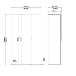 Hioshop Kledingkast Petra - Zwart -RoomStyle Verkoopwinkel 1000091218 0102