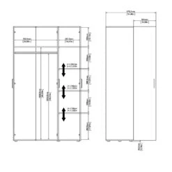 Hioshop Kledingkast Petra - Zwart -RoomStyle Verkoopwinkel 1000091218 0103