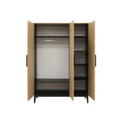 ToiToiKids Xem 3-deurskast - Mat Zwart/Eiken 7 ToiToiKids Xem 3-deurskast - Mat Zwart/Eiken -RoomStyle Verkoopwinkel 1000092483 0101