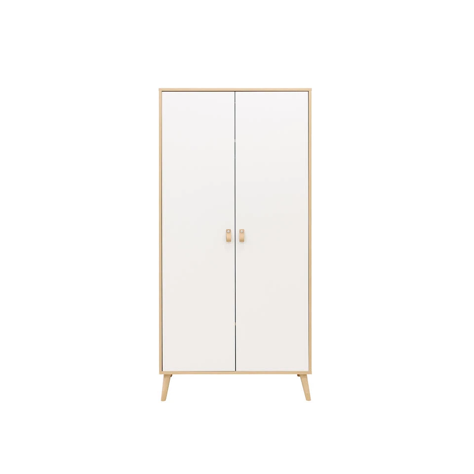 ToiToiKids Jort 2-deurskast - Wit/Naturel 3 ToiToiKids Jort 2-deurskast - Wit/Naturel