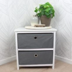 Orange85 Ladekast 2 Lades Lage Kast Opbergkast Speelgoed Nachtkastje Wit Grijs -RoomStyle Verkoopwinkel 1000094211 0101