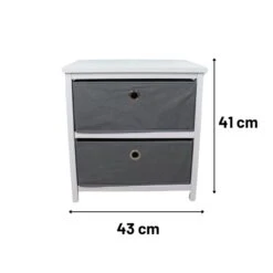 Orange85 Ladekast 2 Lades Lage Kast Opbergkast Speelgoed Nachtkastje Wit Grijs -RoomStyle Verkoopwinkel 1000094211 0110