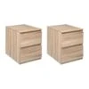 MISOU Nachtkastjes Set Van 2 Ladekastje Bruin 48x38x50cm Hout -RoomStyle Verkoopwinkel 1000094212