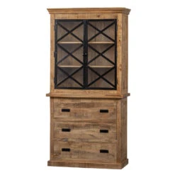 Buffetkast Denver 100cm 3 Lades - Mangohout - Bruin - Rechthoekig -RoomStyle Verkoopwinkel 1000096946 0103