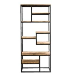 Wandmeubel Kyan - Zwart/naturel - 180x80x40 Cm