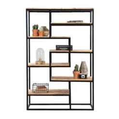 Wandmeubel Kyan - Zwart/naturel - 180x120x40 Cm -RoomStyle Verkoopwinkel 10600656 0140