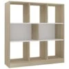 VidaXL Boekenkast 97,5x29,5x100 Cm Bewerkt Hout Wit En Eikenkleurig -RoomStyle Verkoopwinkel 1103550665