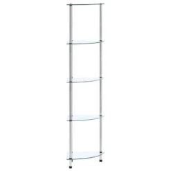 VidaXL Kastje 5-laags 30x30x130 Cm Gehard Glas Transparant