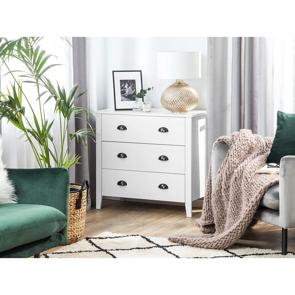 Beliani Commode DONOVAN - Wit Spaanplaat 4 Beliani Commode DONOVAN - Wit Spaanplaat - Afbeelding 2