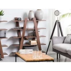 Beliani Boekenkast ESCALANTE - Donkere Houtkleur Vezelplaat -RoomStyle Verkoopwinkel 1131179362 0102