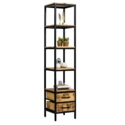 Boekenkast Kyan - Zwart/naturel - 190x40x40 Cm -RoomStyle Verkoopwinkel 11600730 0330