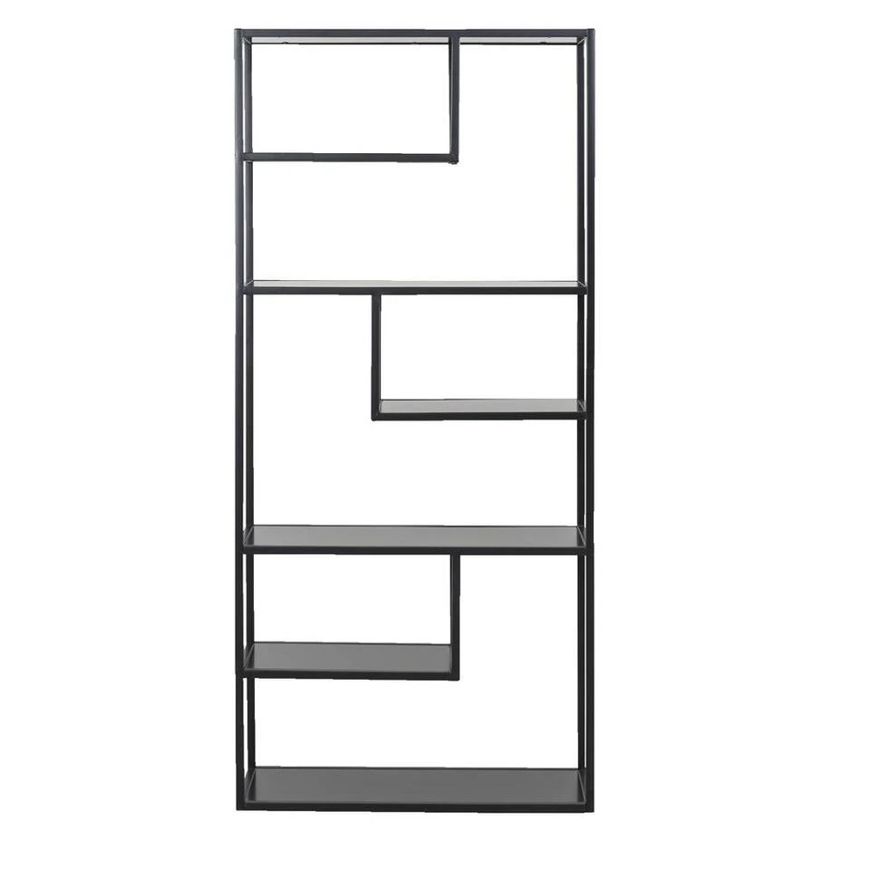 WOOOD Boeken Kast Teun - Zwart - 188x85x35 Centimeter 3 WOOOD Boeken Kast Teun - Zwart - 188x85x35 Centimeter