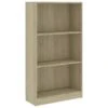 VidaXL Boekenkast Met 3 Schappen 60x24x109 Cm Bewerkt Hout Sonoma Eik -RoomStyle Verkoopwinkel 1173241117