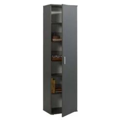 Kast Inca 1-deurs - Antraciet - 184x50x34,5 Cm -RoomStyle Verkoopwinkel 11901710 0330