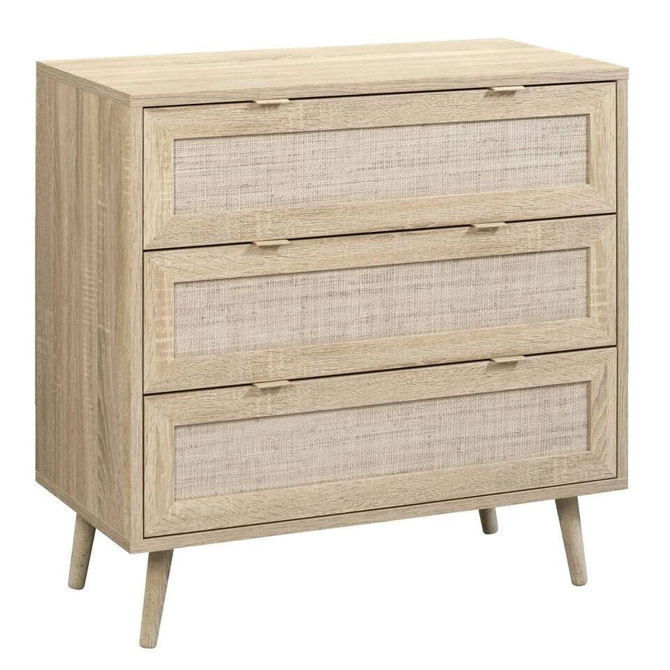 Ladekast Ubud - Eikenkleur - 80X80X40 Cm 4 Ladekast Ubud - Eikenkleur - 80X80X40 Cm - Afbeelding 2