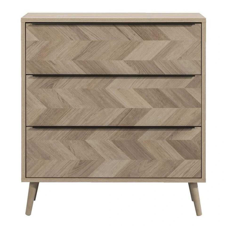 Ladekast Lusk - Eikenkleur - 87x80x39 Cm 4 Ladekast Lusk - Eikenkleur - 87x80x39 Cm - Afbeelding 2