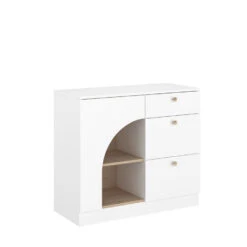 Ladekast Milou - Wit/eiken - 80x91x40 Cm -RoomStyle Verkoopwinkel 11909005 0300