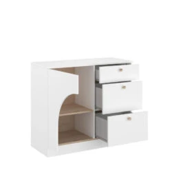 Ladekast Milou - Wit/eiken - 80x91x40 Cm -RoomStyle Verkoopwinkel 11909005 0301