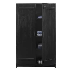 Kledingkast Santos 2-deurs - Zwart - 180x110x52 Cm 7 Kledingkast Santos 2-deurs - Zwart - 180x110x52 Cm -RoomStyle Verkoopwinkel 12401825 0140