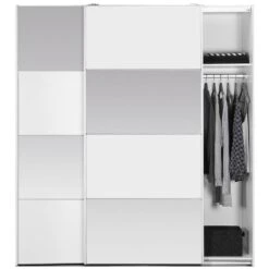 Schuifdeurkast Verona - Wit/spiegel - 200x182x64 Cm -RoomStyle Verkoopwinkel 12402365 0140
