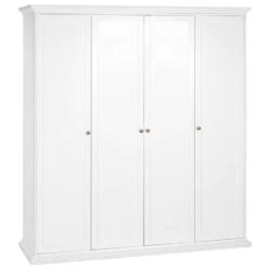 Kledingkast Fleur 4-deurs - Wit - 201x181x61 Cm -RoomStyle Verkoopwinkel 12402610 0300