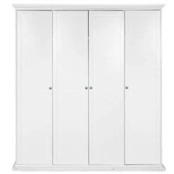 Kledingkast Fleur 4-deurs - Wit - 201x181x61 Cm