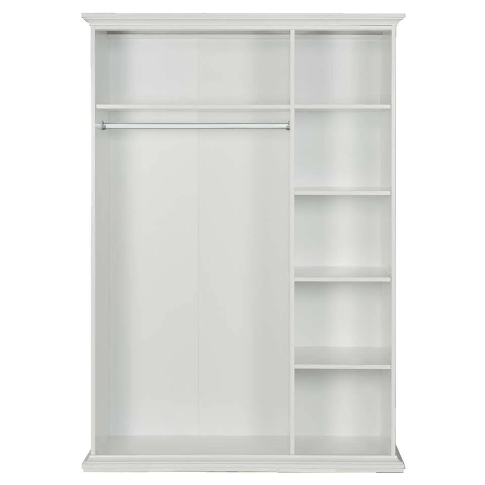 Kledingkast Fleur 3-deurs - Wit - 201x139x61 Cm 5 Kledingkast Fleur 3-deurs - Wit - 201x139x61 Cm - Afbeelding 3