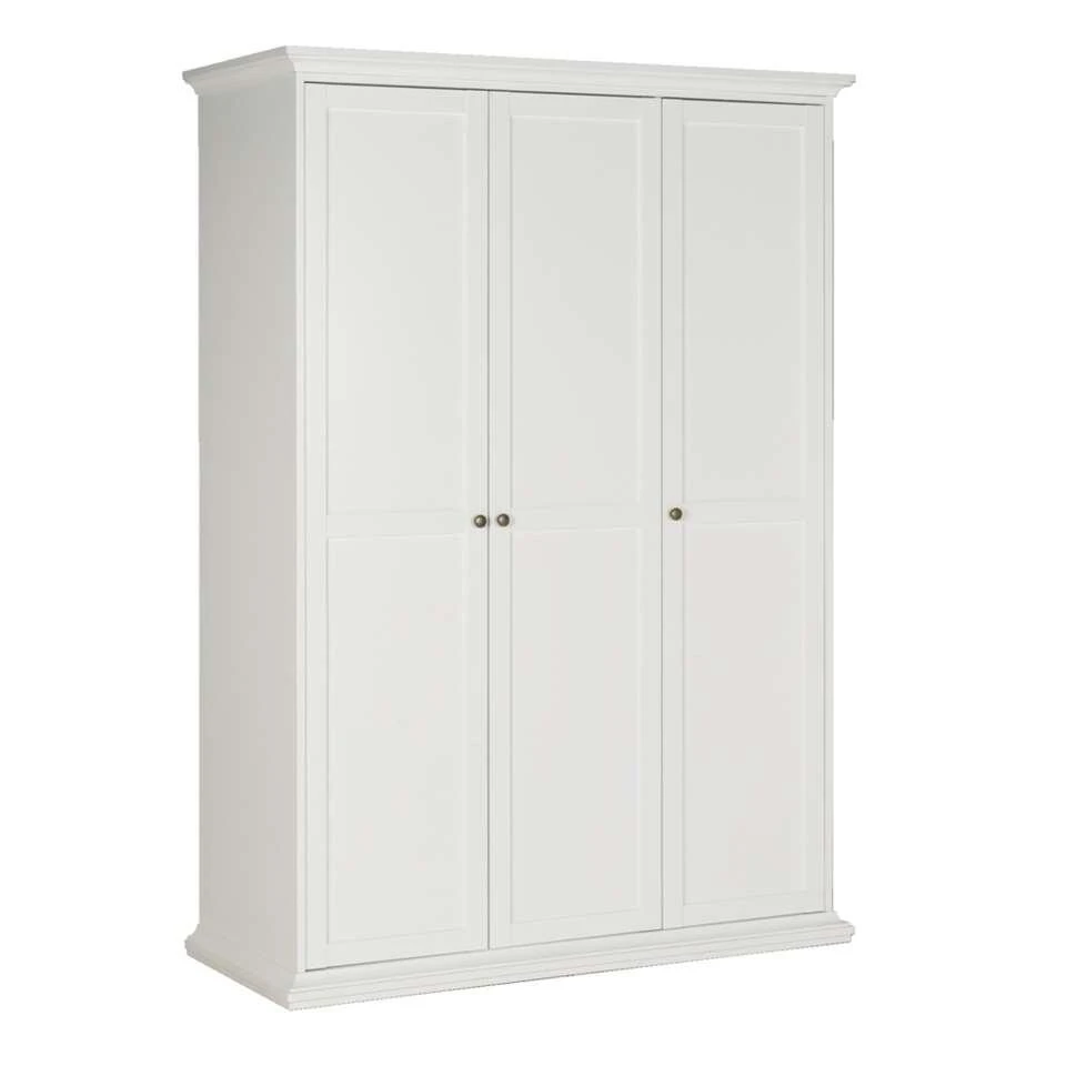 Kledingkast Fleur 3-deurs - Wit - 201x139x61 Cm 6 Kledingkast Fleur 3-deurs - Wit - 201x139x61 Cm - Afbeelding 4