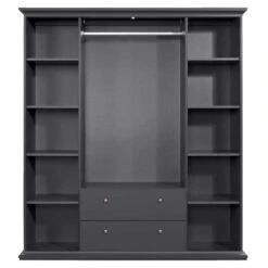 Kledingkast Amber - Antraciet - 200,6x181x60,5 Cm -RoomStyle Verkoopwinkel 12402740 0220