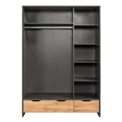 Kledingkast Harvey - Donker Eiken-/antracietkleur - 193x141x58 Cm 7 Kledingkast Harvey - Donker Eiken-/antracietkleur - 193x141x58 Cm -RoomStyle Verkoopwinkel 12403490 0220
