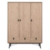 Kledingkast Kansas 3-deurs - Eikenkleur - 200x150x60 Cm -RoomStyle Verkoopwinkel 12403540