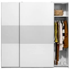 Schuifdeurkast Napoli Wit/grijs Softclose - 210x215x60 Cm -RoomStyle Verkoopwinkel 12403720 0140