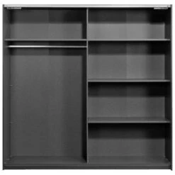 Schuifdeurkast Napoli Antraciet/zwart Softclose - 210x215x60 Cm -RoomStyle Verkoopwinkel 12403730 0220