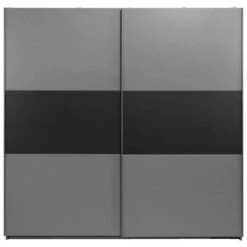 Schuifdeurkast Napoli Antraciet/zwart Softclose - 210x215x60 Cm