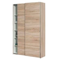 Schuifdeurkast Calais - Eikenkleur - 195,5x125x38 Cm -RoomStyle Verkoopwinkel 12403750 0331