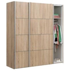 Schuifdeurkast Verona - Eikenkleur - 200x182x64 Cm -RoomStyle Verkoopwinkel 12403795 0330