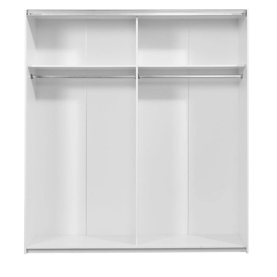 Schuifdeurkast Verona Wit - Eikenkleur - 200x182x64 Cm 5 Schuifdeurkast Verona Wit - Eikenkleur - 200x182x64 Cm - Afbeelding 3