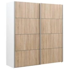 Schuifdeurkast Verona Wit - Eikenkleur - 200x182x64 Cm 9 Schuifdeurkast Verona Wit - Eikenkleur - 200x182x64 Cm -RoomStyle Verkoopwinkel 12403800 0300